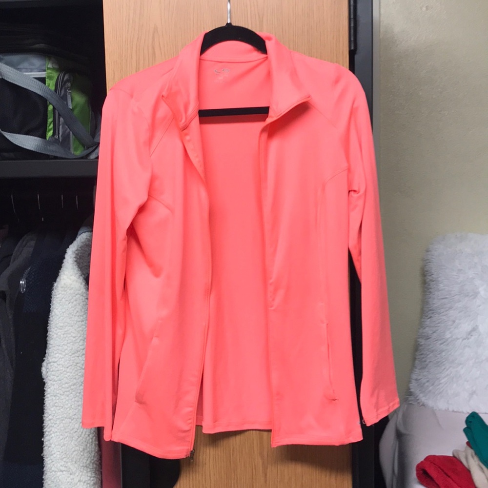 bright pink workout jacket!